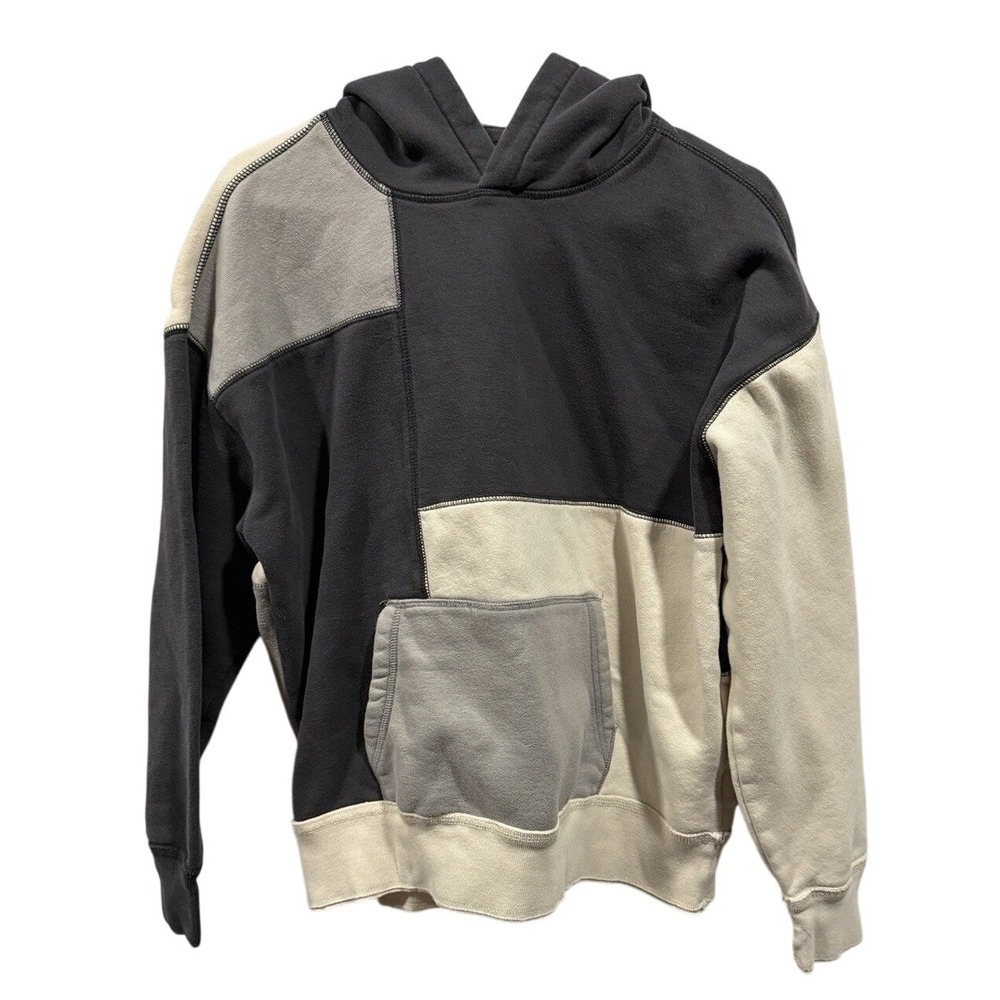 VTG Hollister Patchwork Gray Pullover Size Large Y2K Throwback 2000s